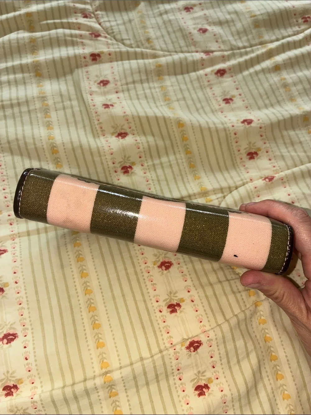 Y2K VINTAGE JUICY COUTURE Striped Pink MAKEUP BRUSH BAG